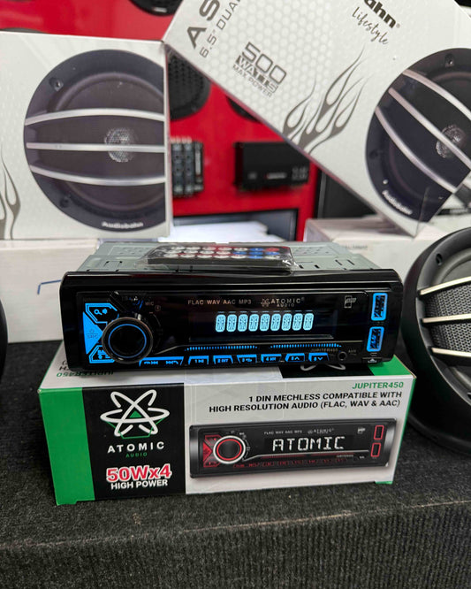 PAQUETE ESTÉREO+BOCINAS/ATOMIC - AUDIOBAHN/200126/DC