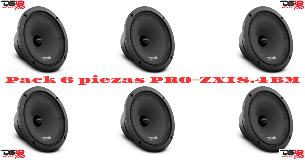 PAQUETE DE 6 PIEZAS / MEDIO RANGO DE 8" MOD. PRO-ZXI8.4BM