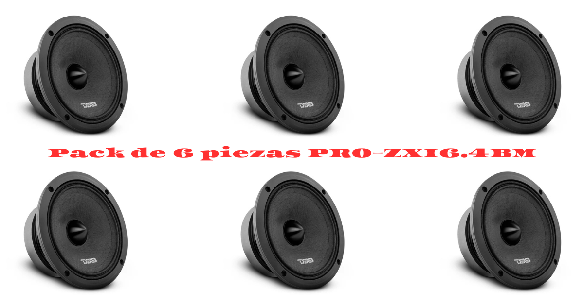 PAQUETE DE 6 PIEZAS / MEDIO RANGO DE 6.5" MOD. PRO-ZXI6.4BM