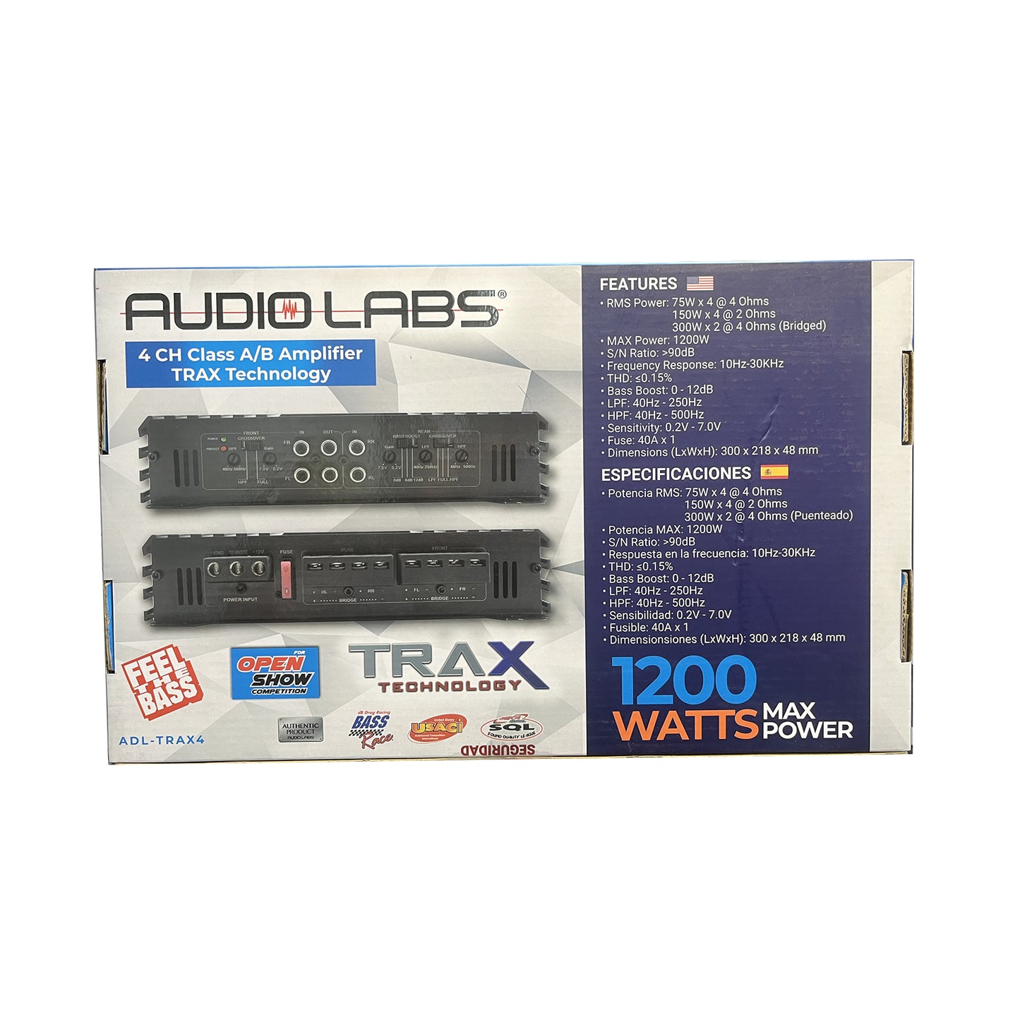 PAQUETE DE 6 PIEZAS / AMPLIFICADOR 4 CH MOD. ADL-TRAX4
