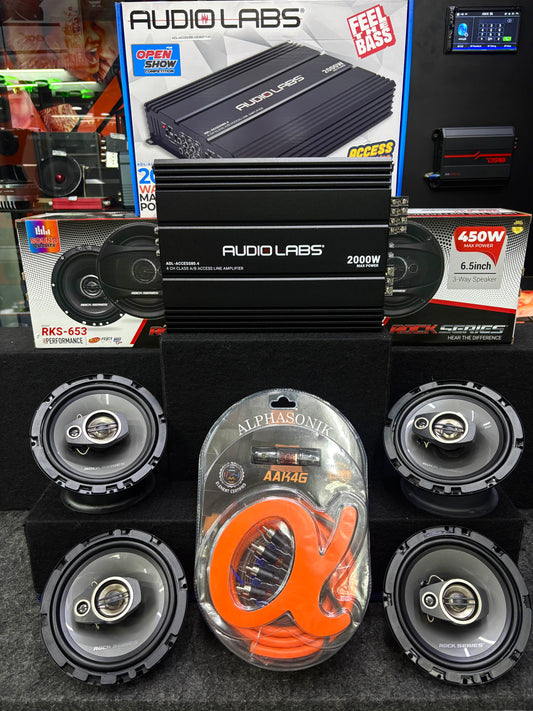 BOCINAS MÁS AMPLIFICADOR / ROCK SERIES / AUDIOLABS / ALPHASONIC / 210926 / JCP
