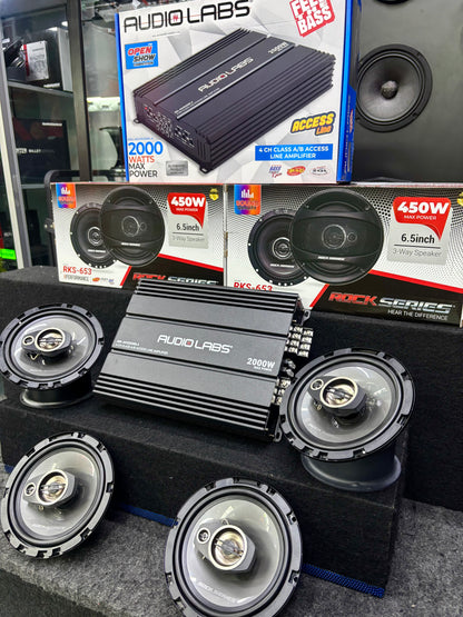 BOCINAS MÁS AMPLIFICADOR / ROCK SERIES / AUDIOLABS / ALPHASONIC / 210926 / JCP