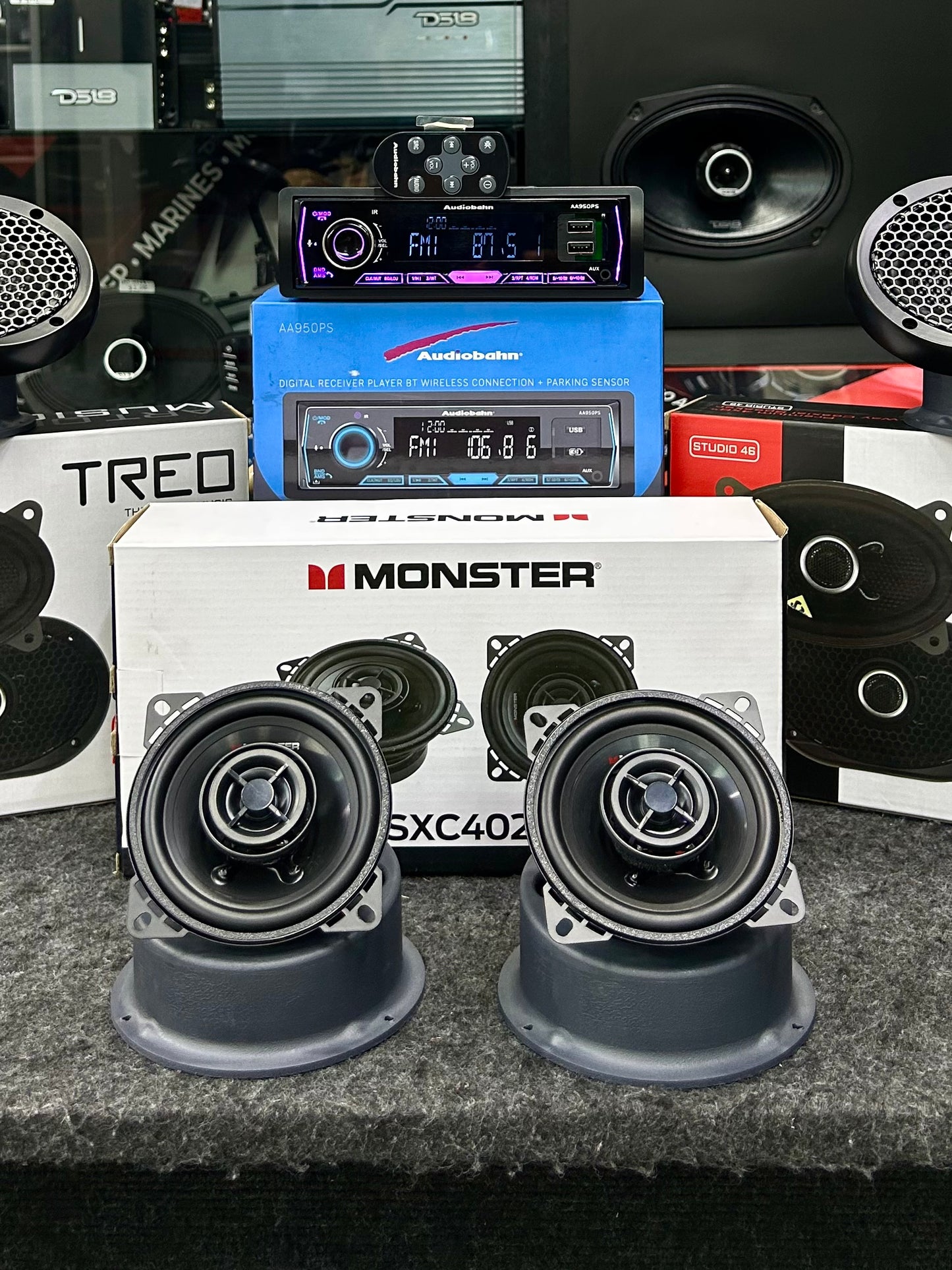 OCUPAS BOCINAS DE 4” Y DE 4X6” / TREO / AUDIOBAHN / MONSTER / 040526 / JCP