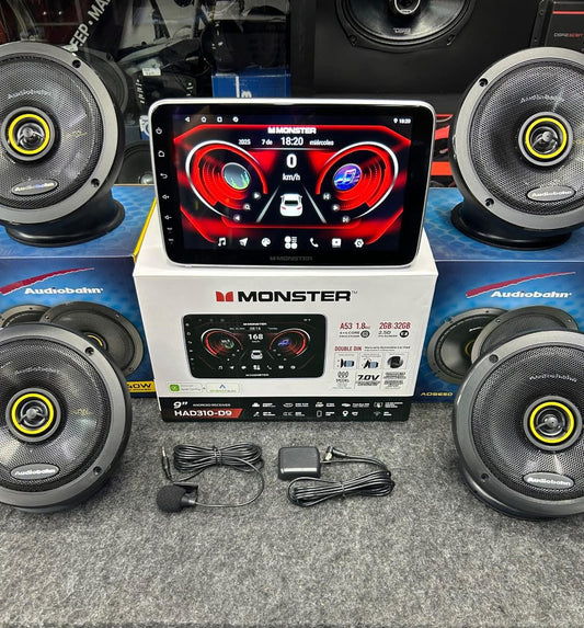 DALE NUEVA A TU VEHÍCULO CON ESTAS BOCINAS COAXIALES Y ESTA INCREÍBLE PANTALLA / AUDIOBAHN / MONSTER / 020326 / HAR