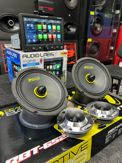 PAQUETE 1 SET DE MEDIOS + PANTALLA 7 / REACTIVE BASS / AUDIO LABS / 100326 / HAR