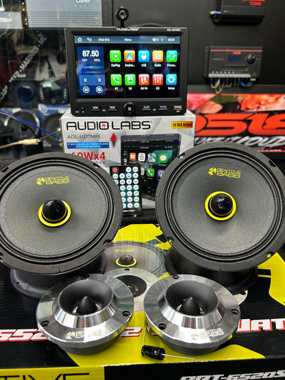 PAQUETE 1 SET DE MEDIOS + PANTALLA 7 / REACTIVE BASS / AUDIO LABS / 100326 / HAR