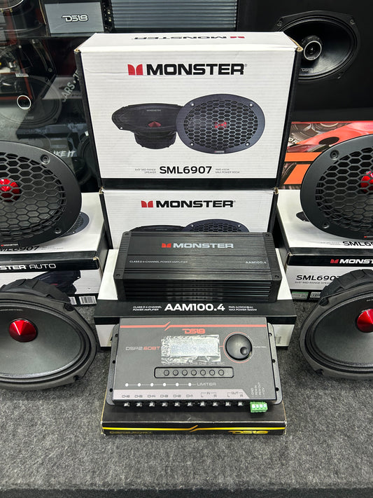 SUENA DURO CON MONSTER MEDIOS RANGO OVALADOS OPEN SHOW DE GRAN POTENCIA AMPLIFICADOR Y ESTE INCREÍBLE DSP / MONSTER / DS18 / 140326 / HAR