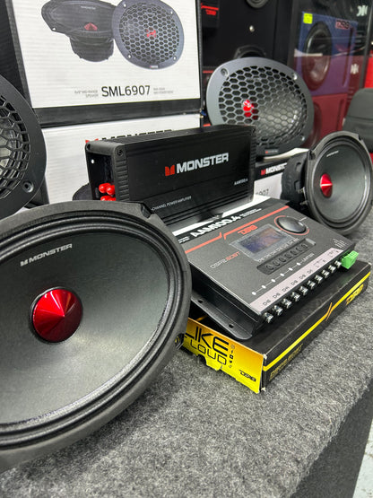 SUENA DURO CON MONSTER MEDIOS RANGO OVALADOS OPEN SHOW DE GRAN POTENCIA AMPLIFICADOR Y ESTE INCREÍBLE DSP / MONSTER / DS18 / 140326 / HAR