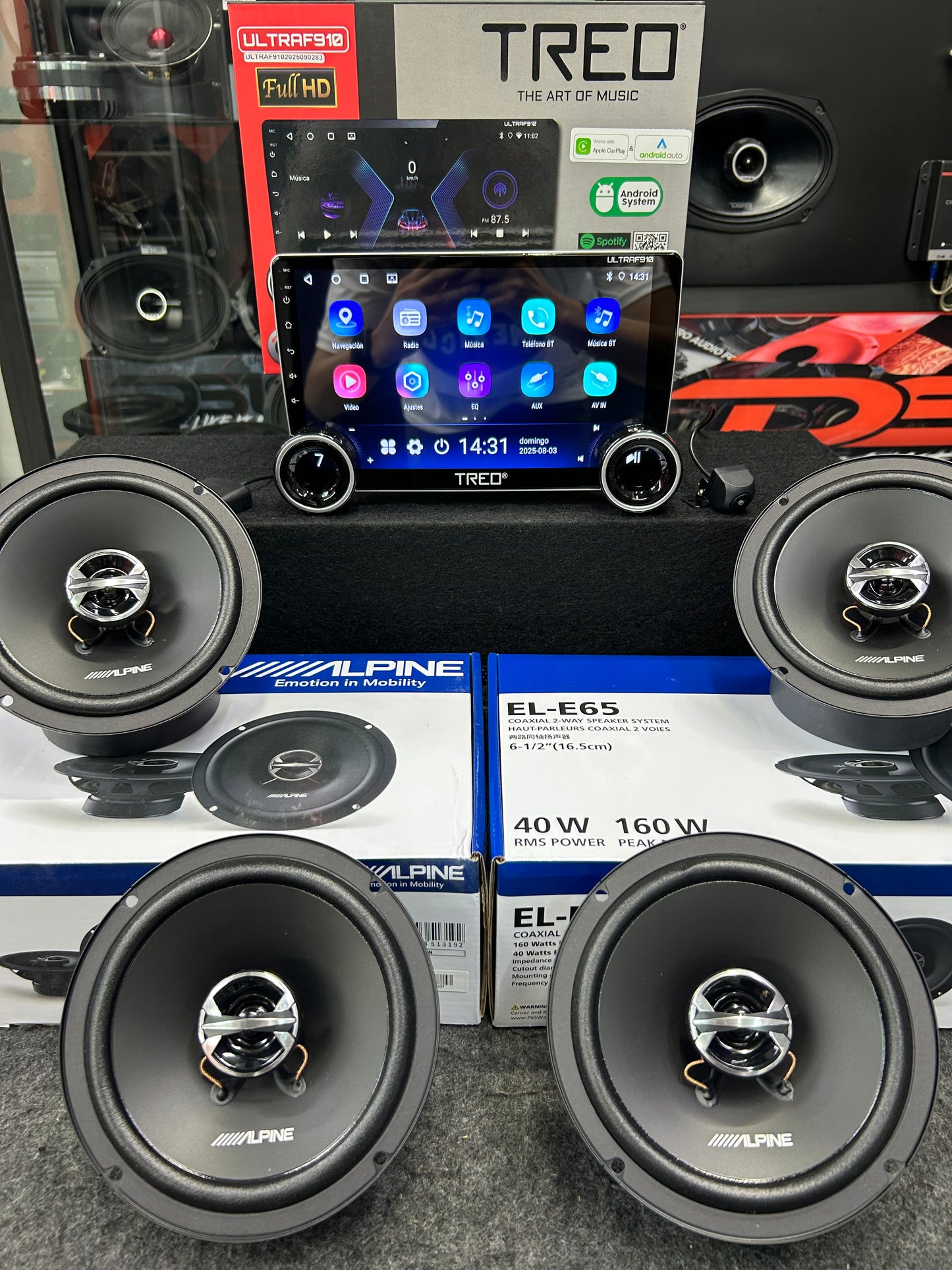 PANTALLA CARPLAY Y BOCINAS COAXIALES / TREO / ALPINE / 010426 / HAR
