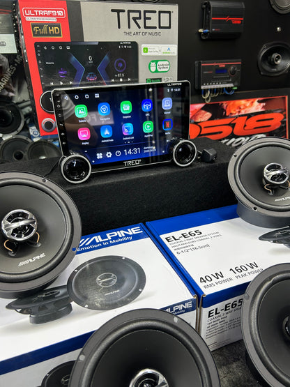 PANTALLA CARPLAY Y BOCINAS COAXIALES / TREO / ALPINE / 010426 / HAR