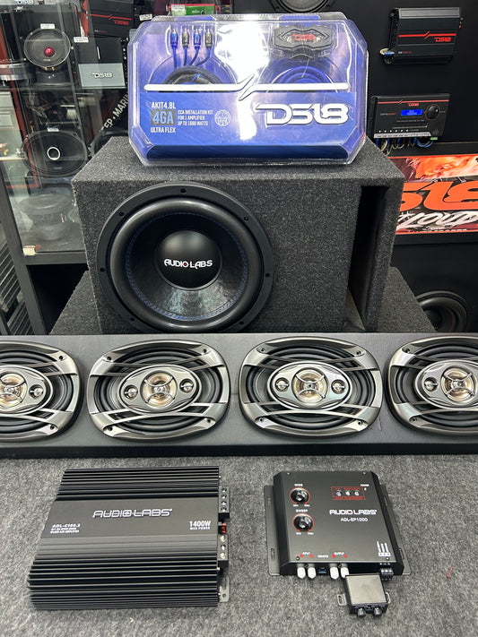 EQUIPO DE BAJEO Y BOCINAS COAXIALES / AUDIO LABS / DS18 / 020426 / HAR