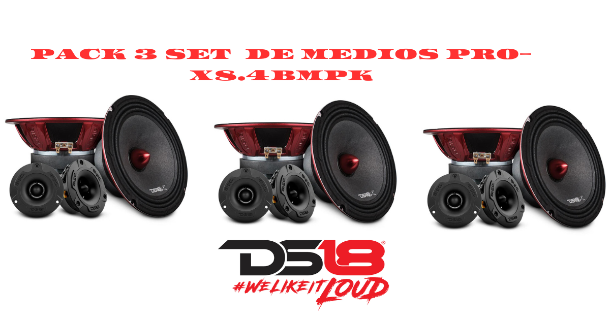 PAQUETE DE 3 PIEZAS / SET DE MEDIOS DE 8" MOD. PRO-X8.4BMPK