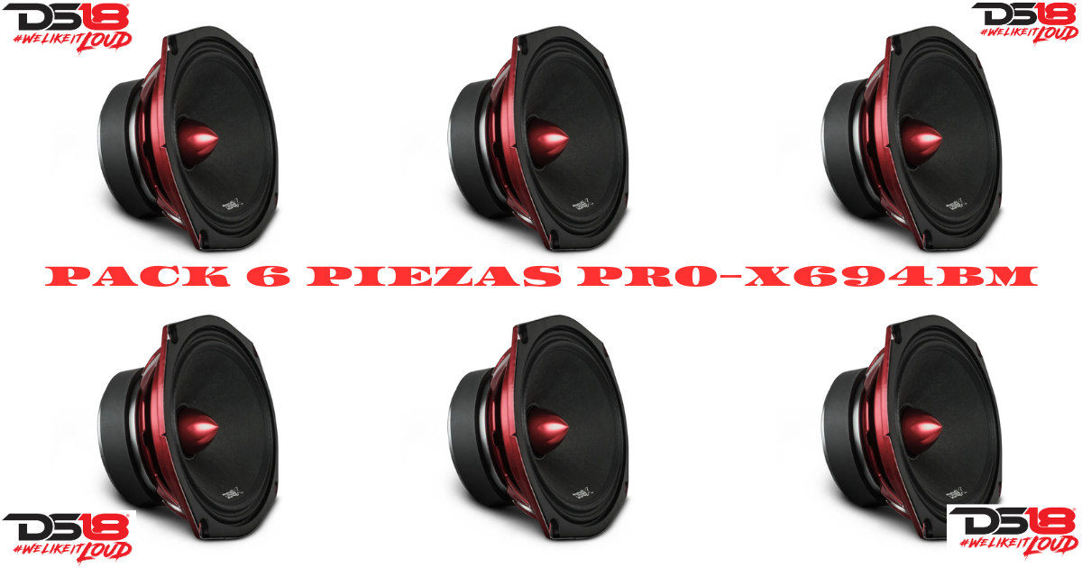 PAQUETE DE 6 PIEZAS / MEDIO RANGO DE 6.5" MOD. PRO-X694BM