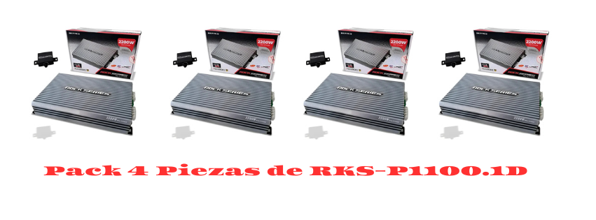 PAQUETE DE 4 PIEZAS / AMPLIFICADOR DE 1 CANAL MOD. RKS-P1100.1D