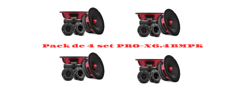 PAQUETE DE 4 PIEZAS / SET DE MEDIOS DE 6.5" MOD. PRO-X6.4BMPK