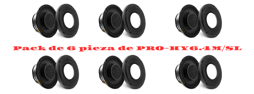 PAQUETE DE 6 PIEZAS / MEDIO RANGO DE 6.5" MOD. PRO-HY6.4MSL