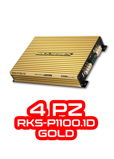 PAQUETE DE 4 PIEZAS / AMPLIFICADOR 1 CH MOD. RKS-P1100.1DGOLD