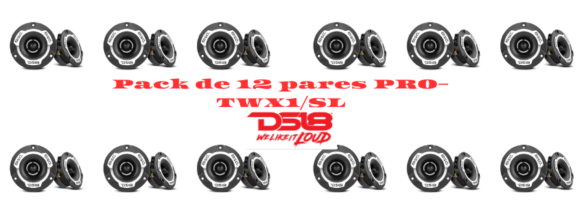 PAQUETE DE 12 PIEZAS / PAR DE TWEETERS 1" MOD. PRO-TWX1 SILVER