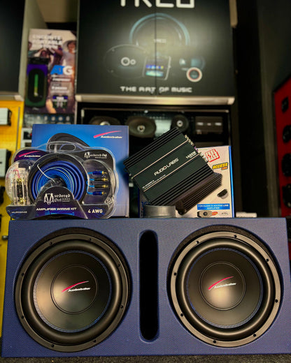 PAQUETE DE 2 SUBWOOFER CON AMPLIFICADOR/AUDIOBAHN/AUDIOLABS/300126/RZ