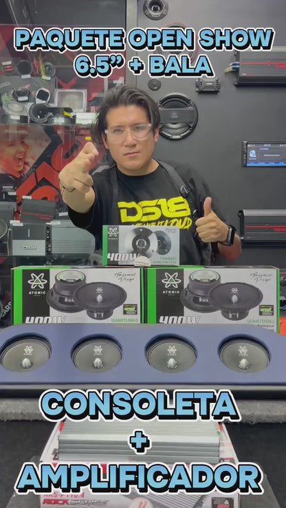 CONSOLETA CON MEDIOS OPEN SHOW DE 6.5 Y AMPLIFICADOR 4CH / ATOMIC AUDIO / ROCK SERIES / 110326 / HAR