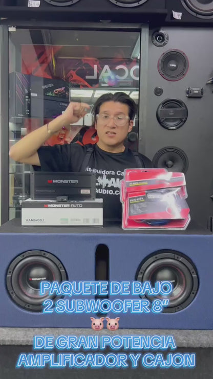 PAR DE SUBWOOFER 8 MONSTER PARA REVENTAR TU VEHÍCULO / 120226 / HAR