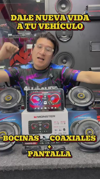 DALE NUEVA A TU VEHÍCULO CON ESTAS BOCINAS COAXIALES Y ESTA INCREÍBLE PANTALLA / AUDIOBAHN / MONSTER / 020326 / HAR